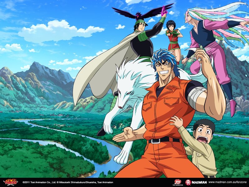 Blue-haired Man with Wolf