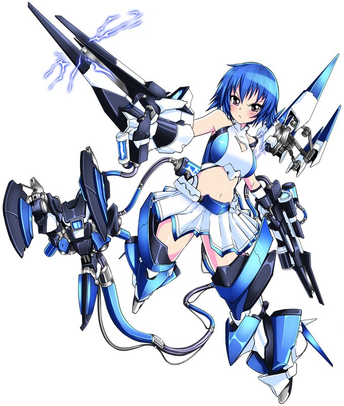 blue-haired mecha pilot character