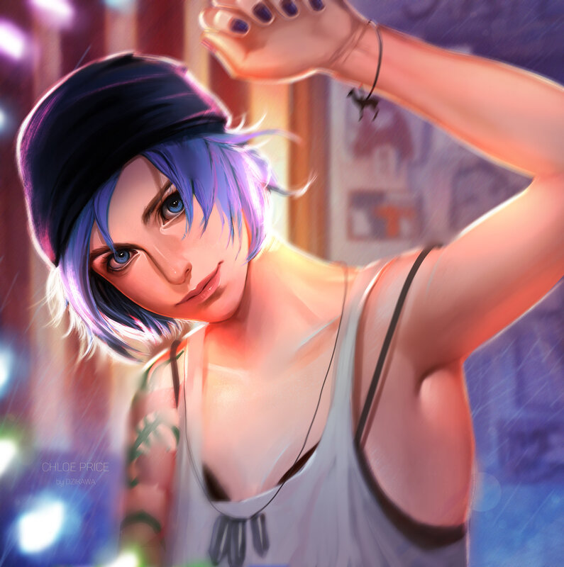 Blue-haired Person in Cap