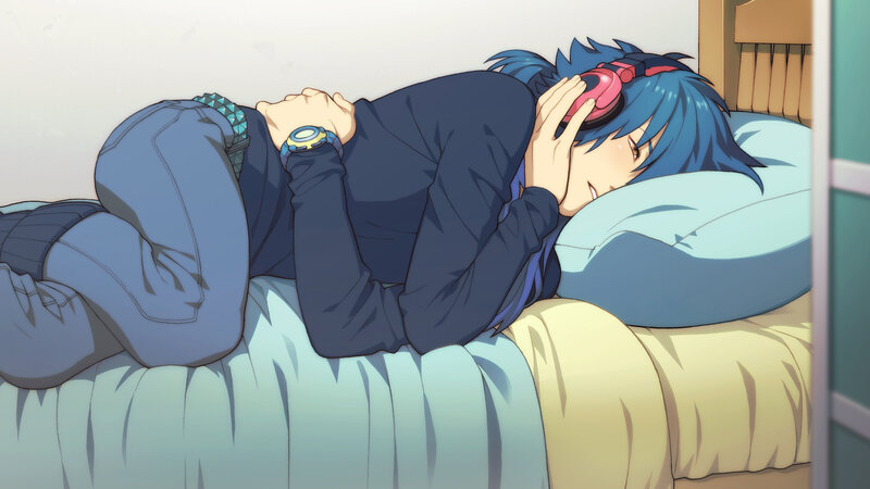 Blue-haired Person Sleeping — Blue
