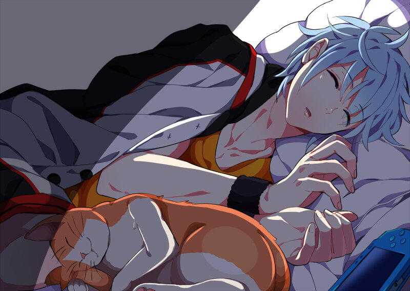 Blue-haired Person Sleeping