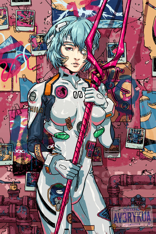 Blue-haired Pilot Holding Weapon
