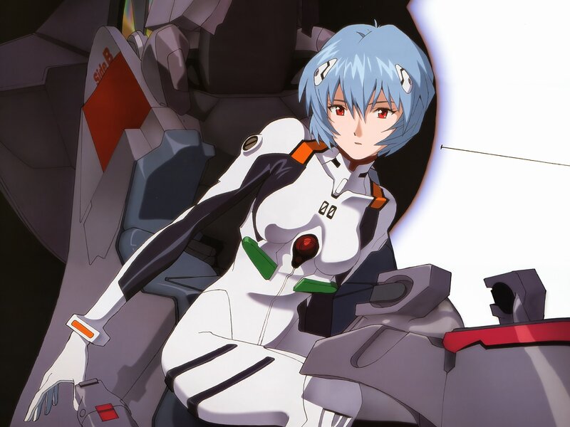 Blue-haired Pilot in Cockpit — White
