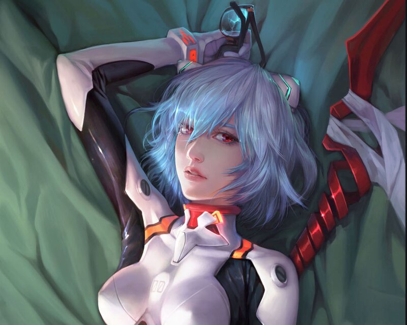 Blue-haired Pilot in Suit — White