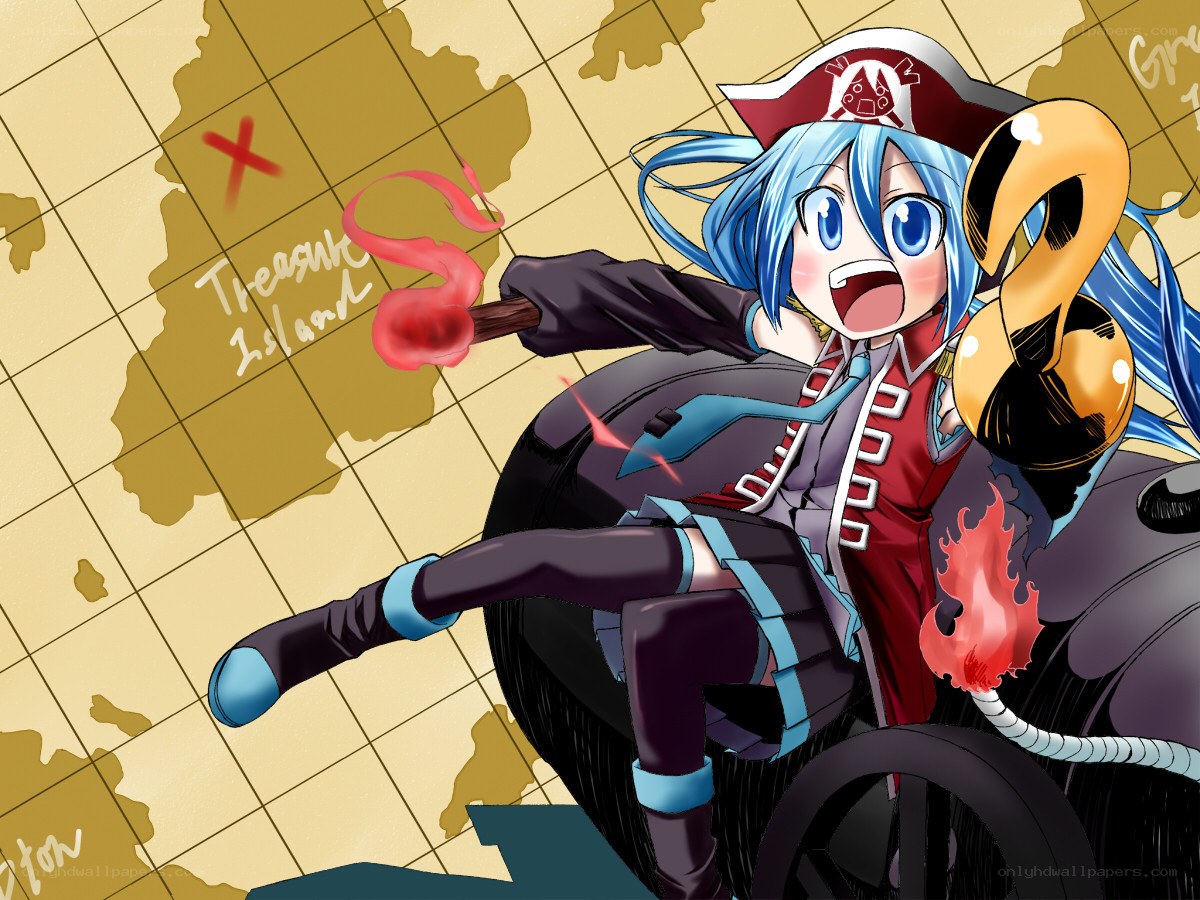 blue-haired pirate girl