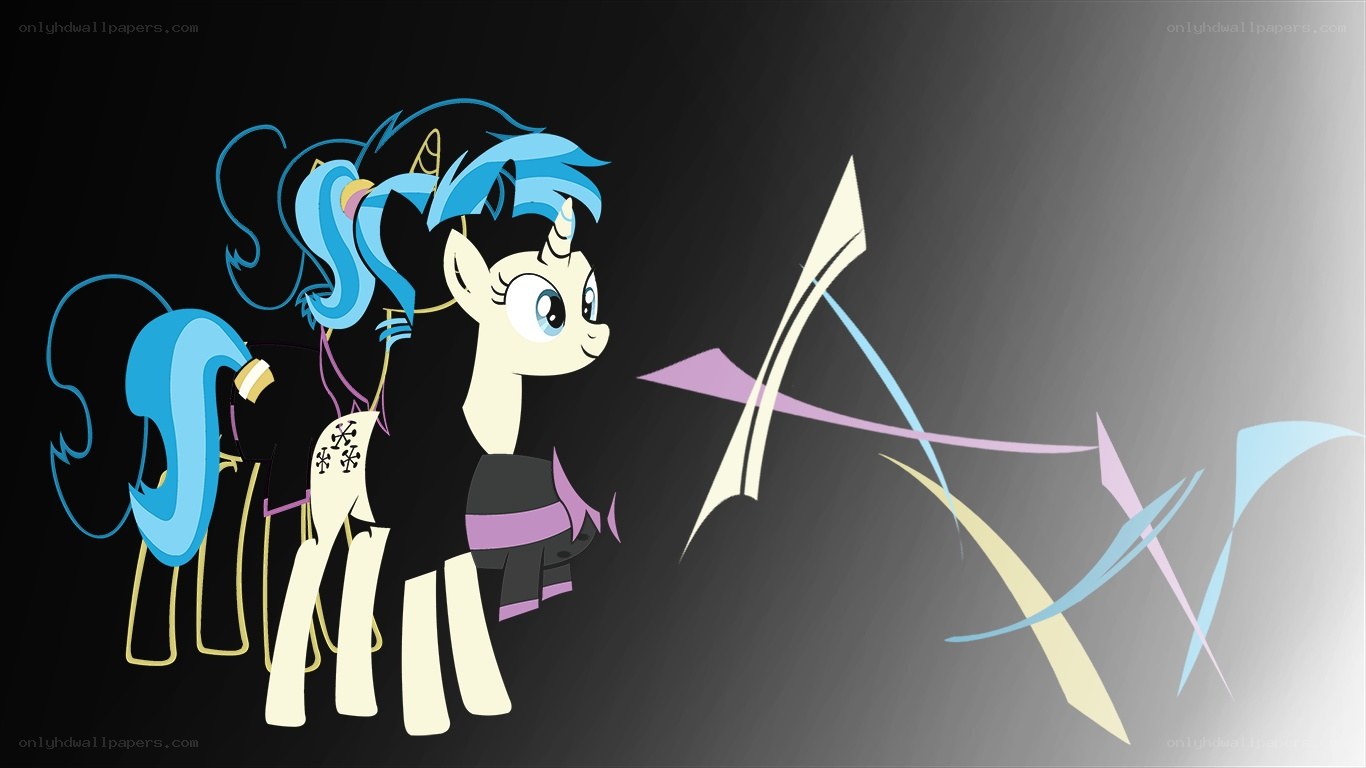 Blue-haired pony with bow