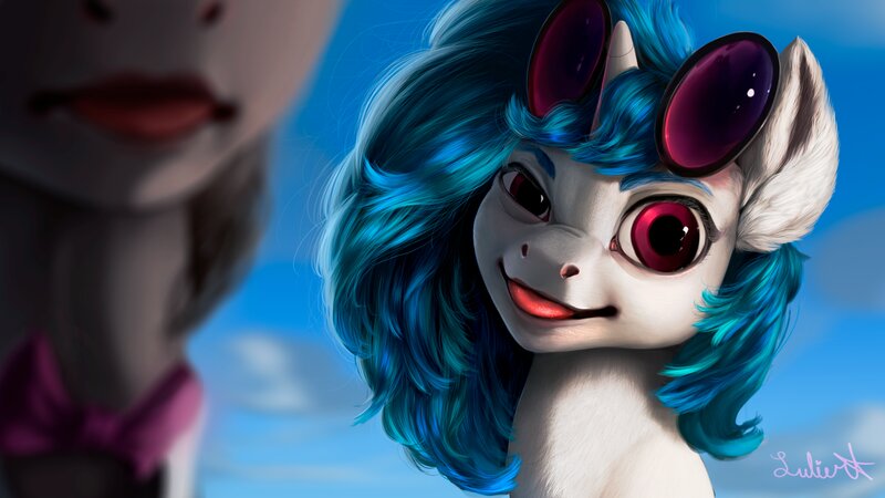 Blue-haired Pony with Sunglasses — Blue