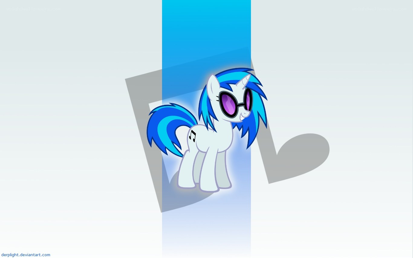 Blue-haired pony with sunglasses