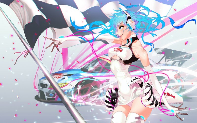 Blue-haired Racer Girl