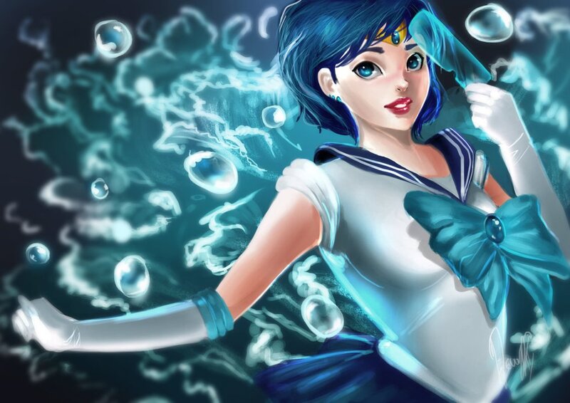 Blue-haired Sailor Girl