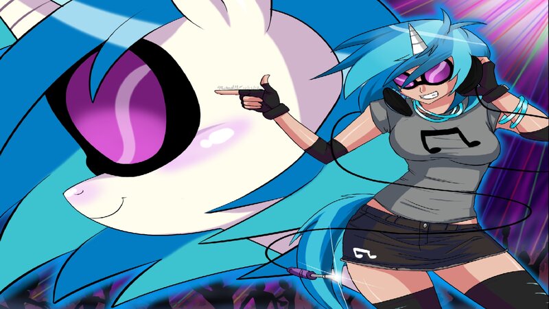 Blue-haired Unicorn Character
