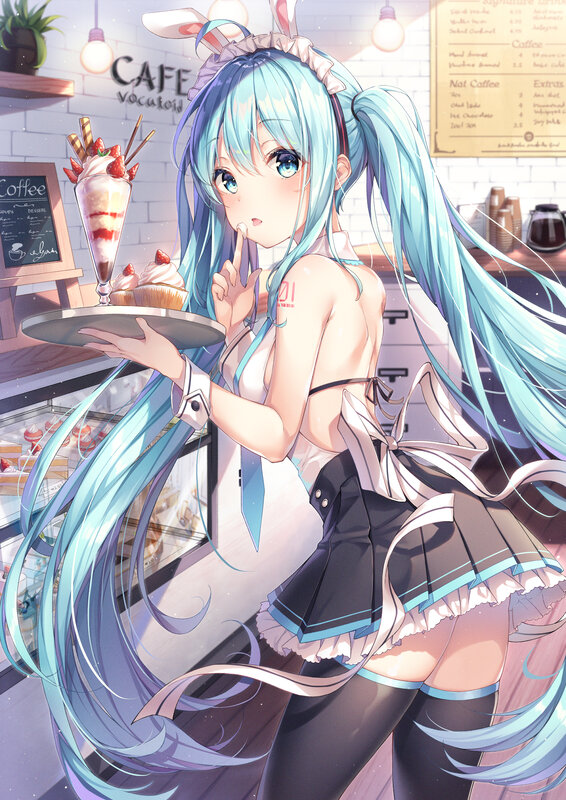 Blue-haired Waitress — Blue, Cheerful