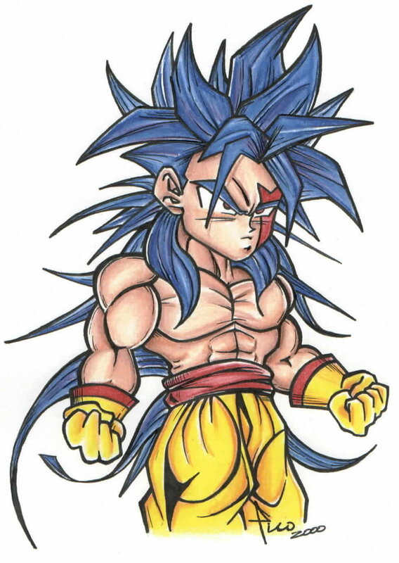 Blue-haired Warrior — Blue, Determined