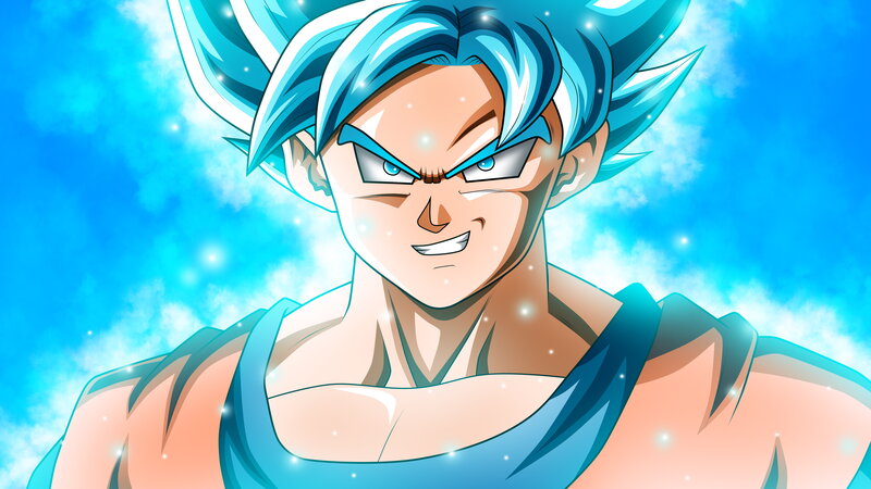 Blue-haired Warrior — Blue, Intense, Anime