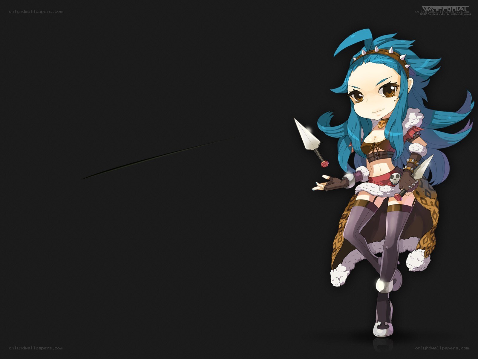 Blue-haired warrior girl