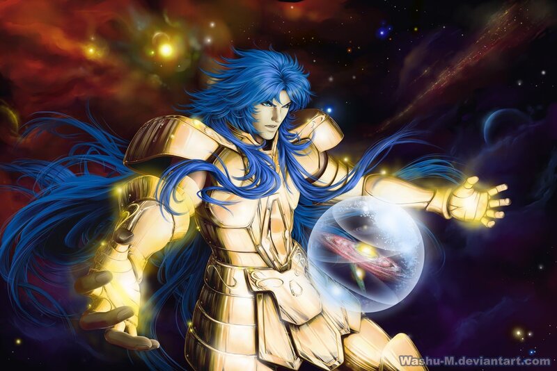 Blue-haired Warrior in Armor — Blue, Dramatic