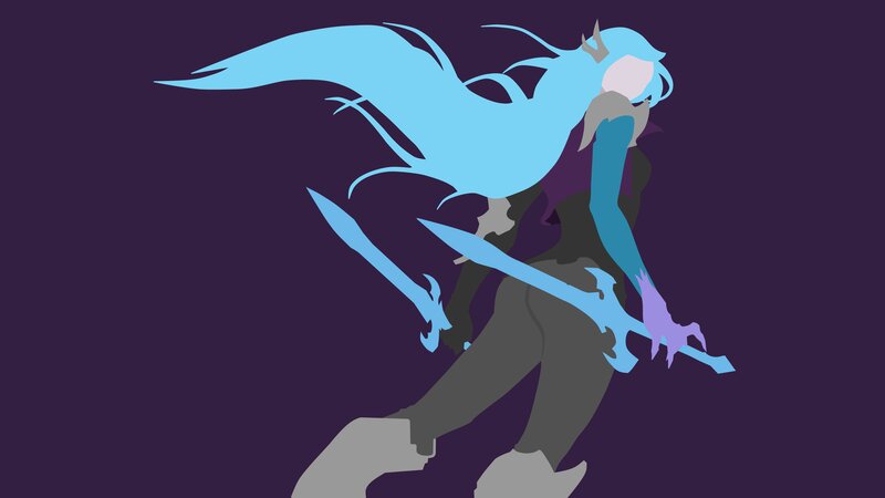 Blue-haired Warrior — Purple, Dramatic