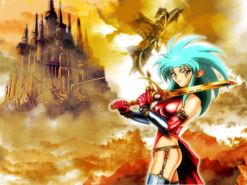 Blue-haired warrior with sword