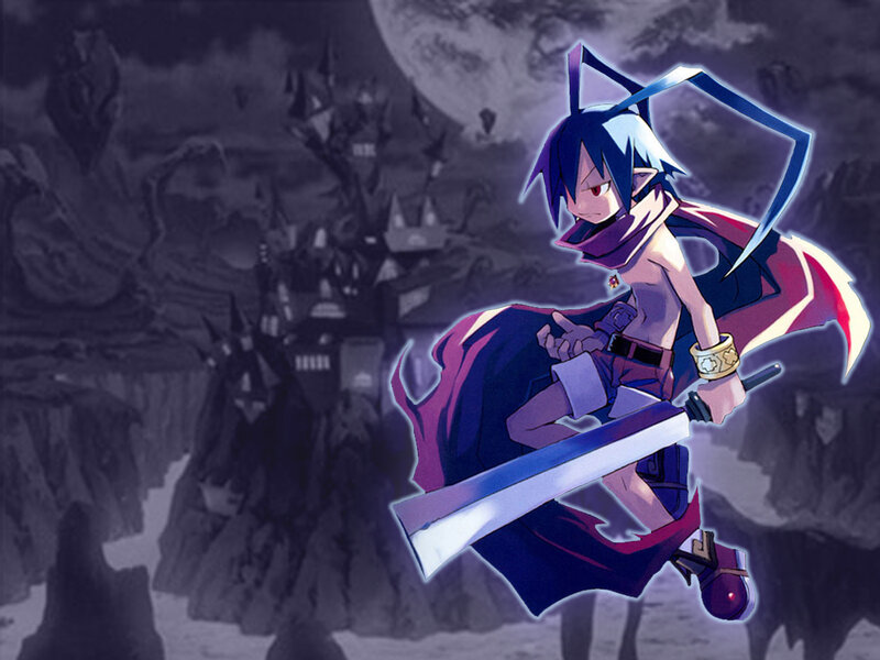 Blue-haired Warrior with Sword — Purple, Dramatic