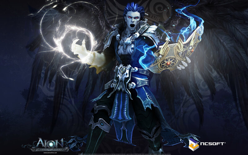 Blue-haired Warrior with Wings — Black