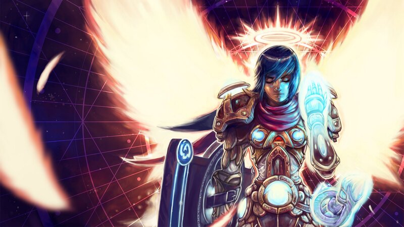 Blue-haired Warrior with Wings — Blue
