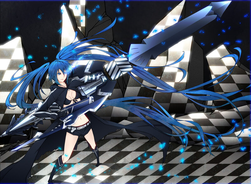 Blue-haired Warrior Woman — Blue, Dramatic, Anime