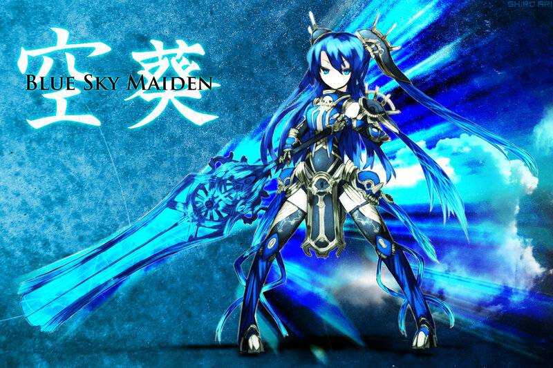 Blue-haired Warrior Woman — Blue, Dramatic, Digital Art, Sword, Armor