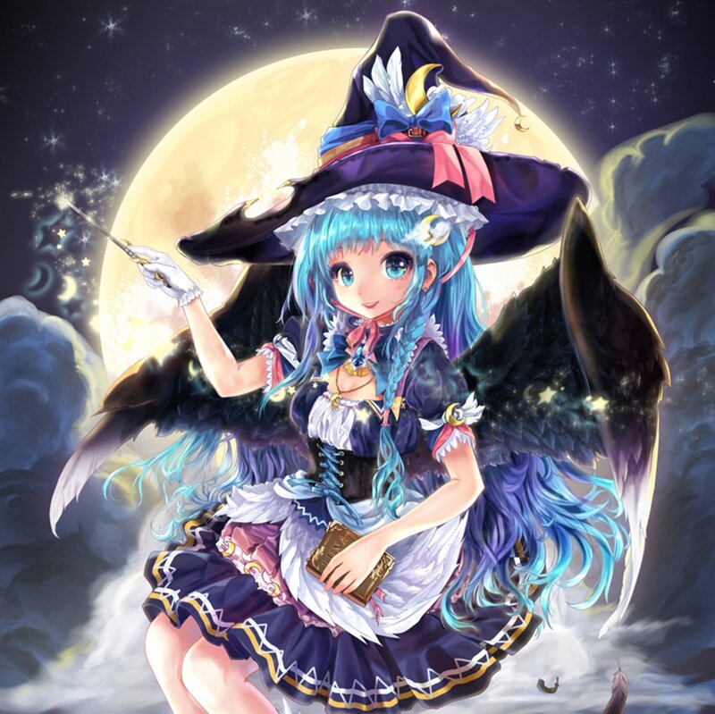 Blue-haired Witch Girl — Blue, Magical