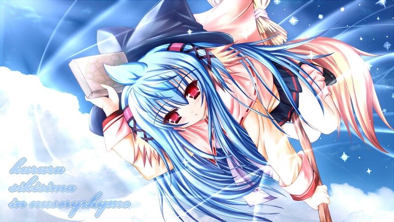 blue-haired witch in the sky