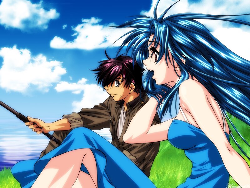 Blue-haired Woman and Man
