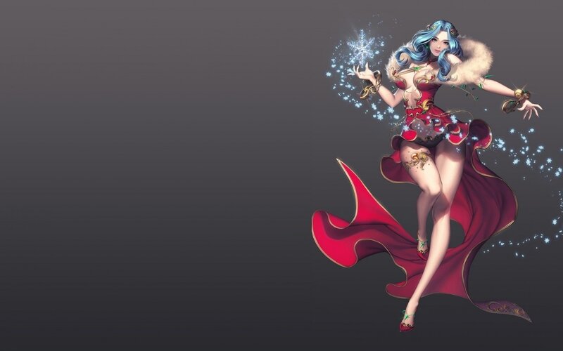 Blue-haired Woman Casting Spell — Red