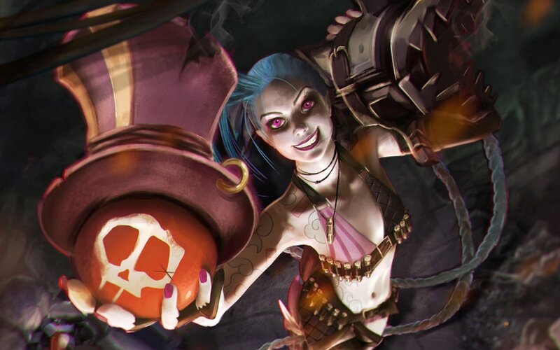 Blue-haired Woman Holding Bomb