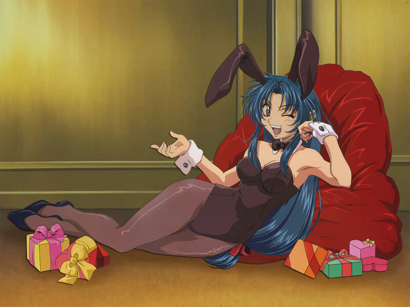 Blue-haired Woman in Bunny Suit — Blue