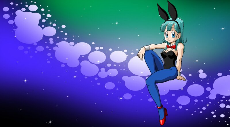 Blue-haired Woman in Bunny Suit
