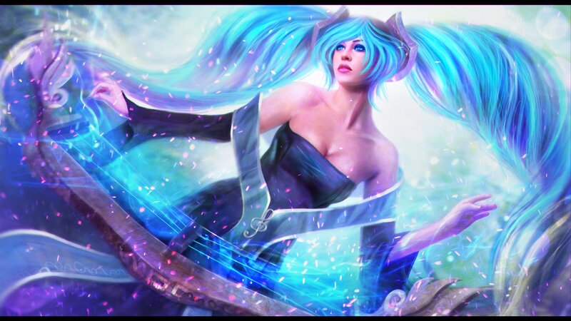Blue-haired Woman with Harp — Blue