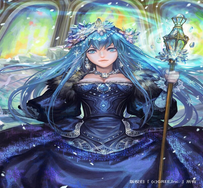 Blue-haired Woman with Staff — Blue, Dramatic, Winter