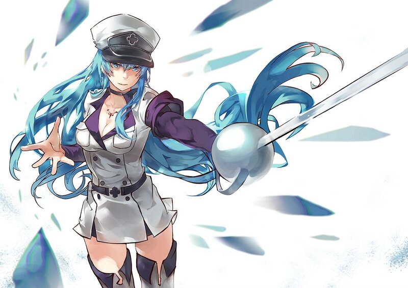 Blue-haired Woman with Sword — Blue, Dynamic