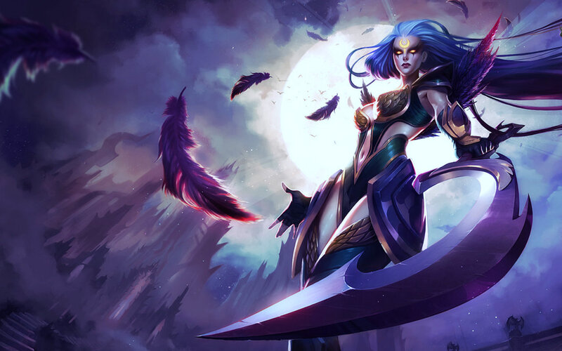 Blue-haired Woman with Sword — Purple
