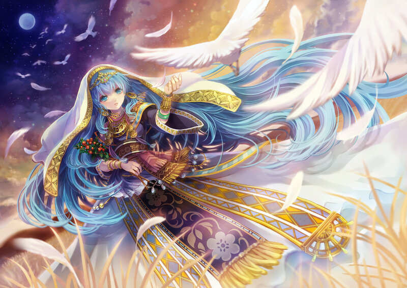 Blue-haired Woman with Wings — Blue