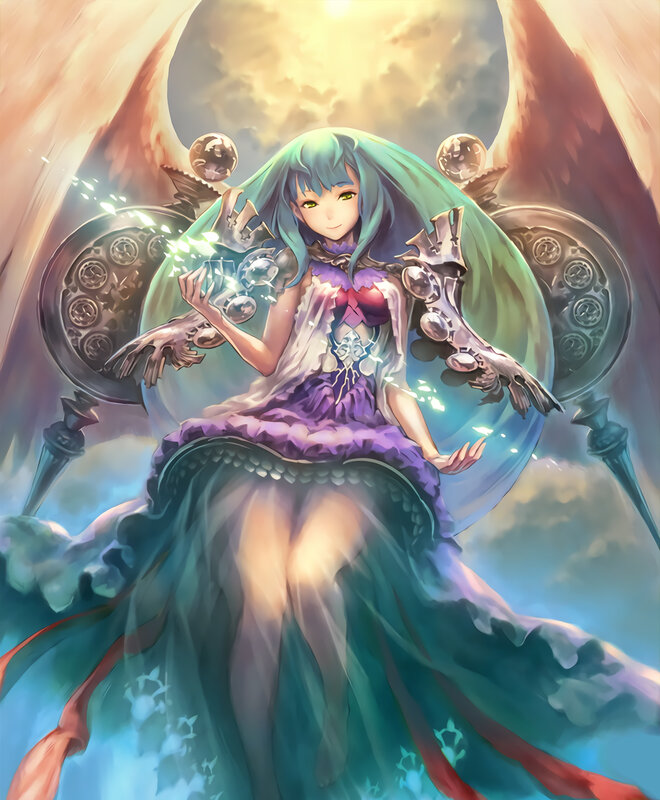 Blue-haired Woman with Wings — Purple, Serene