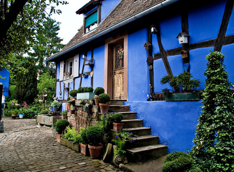 Blue Half-timbered House