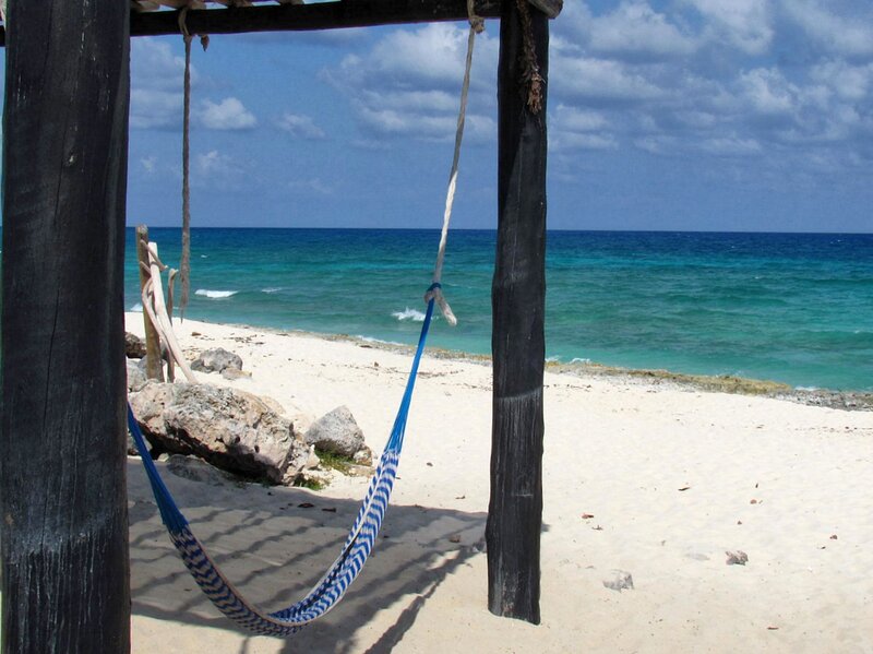 Blue Hammock on Beach — Serene, Afternoon, Photograph
