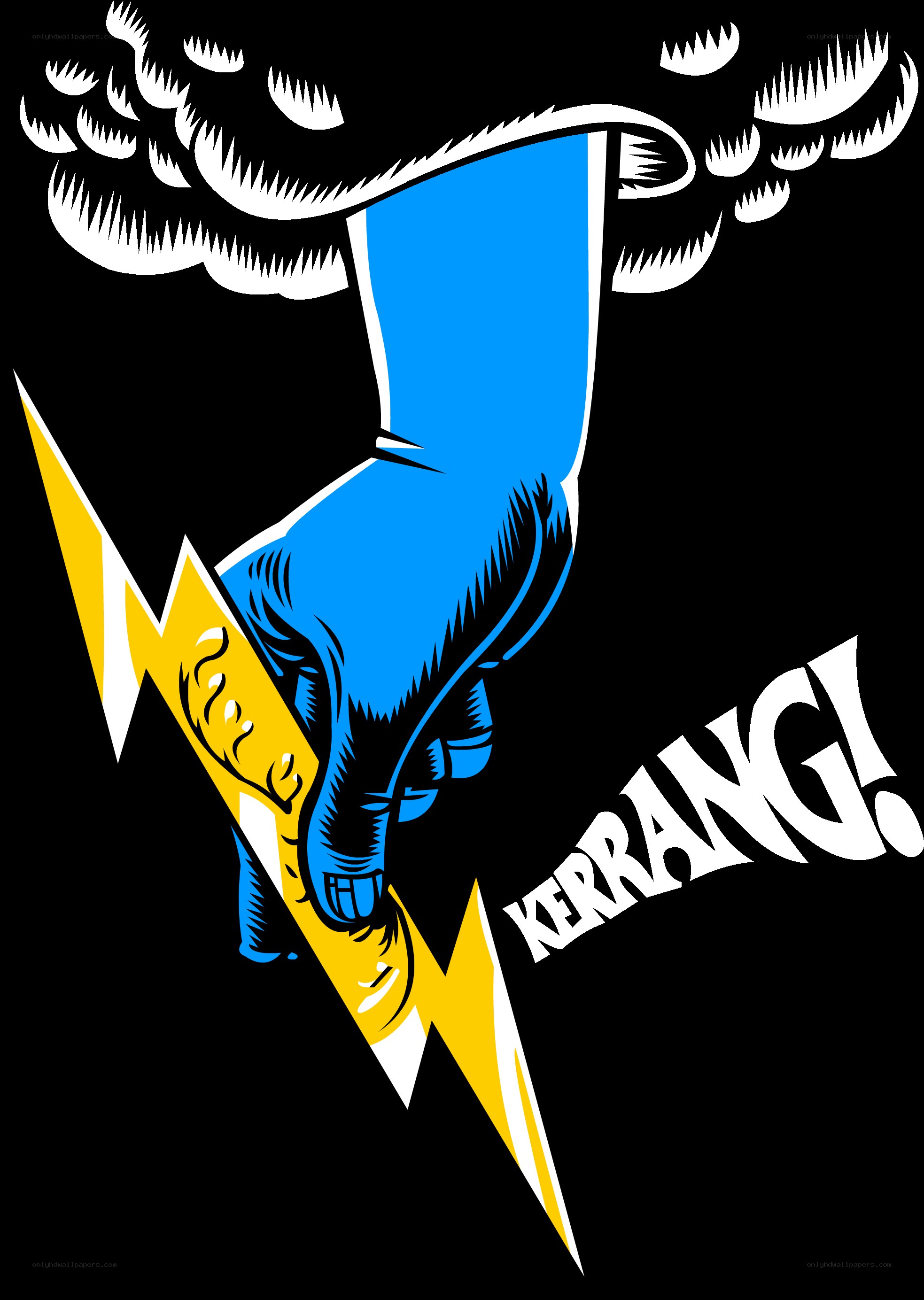 blue hand holding lightning bolt