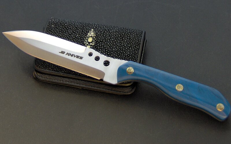 Blue-handled folding knife