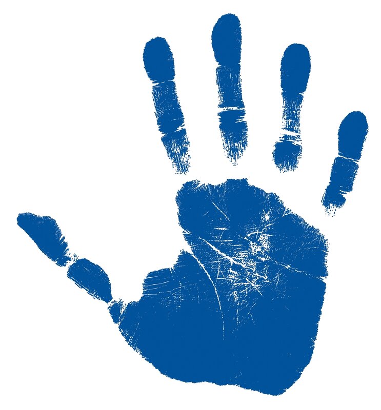 Blue Handprint — Neutral