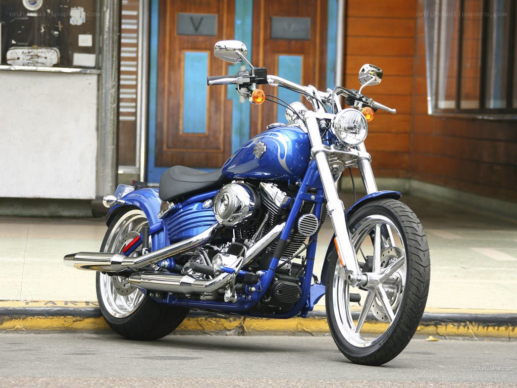blue harley-davidson motorcycle