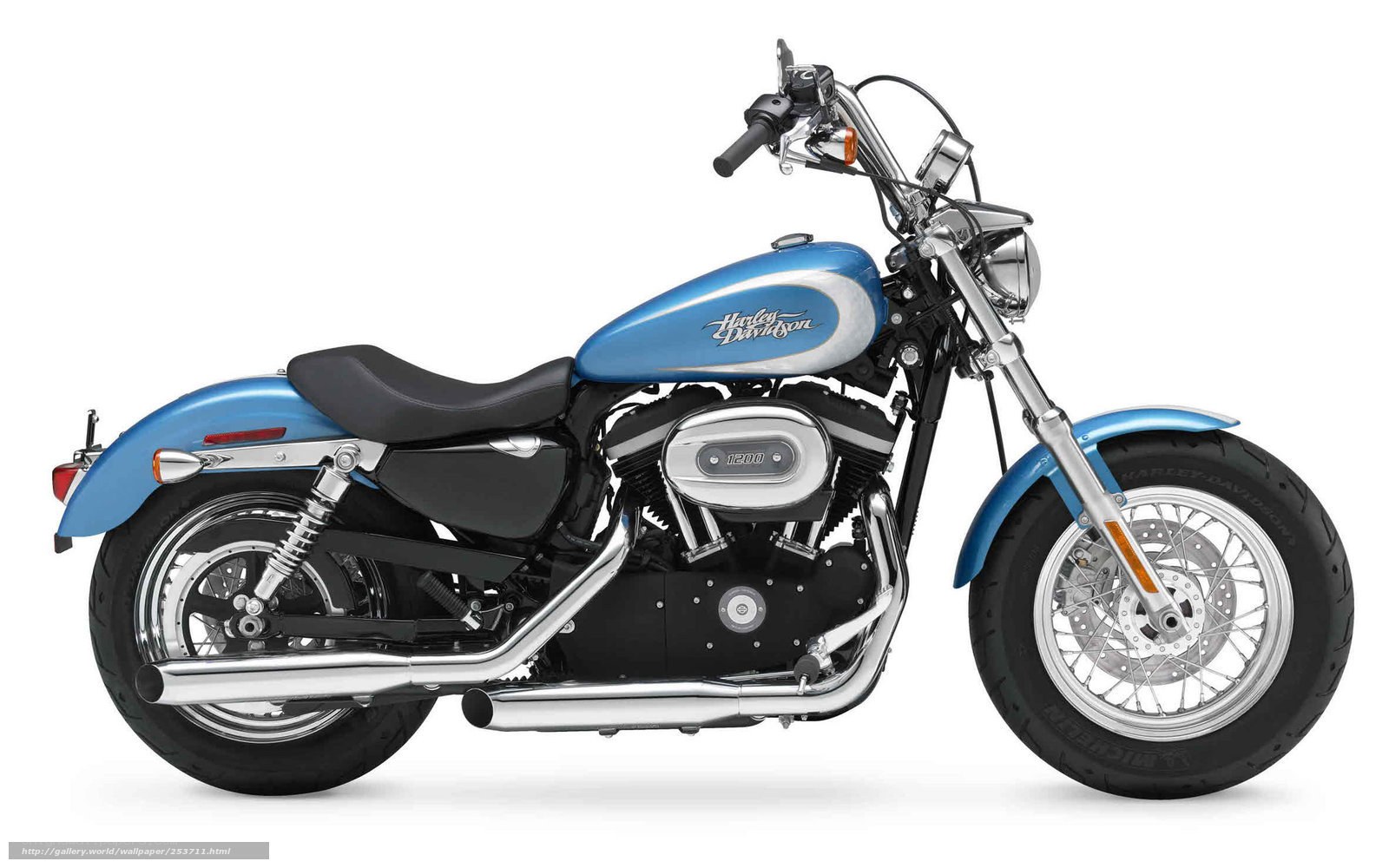 Blue Harley-Davidson motorcycle