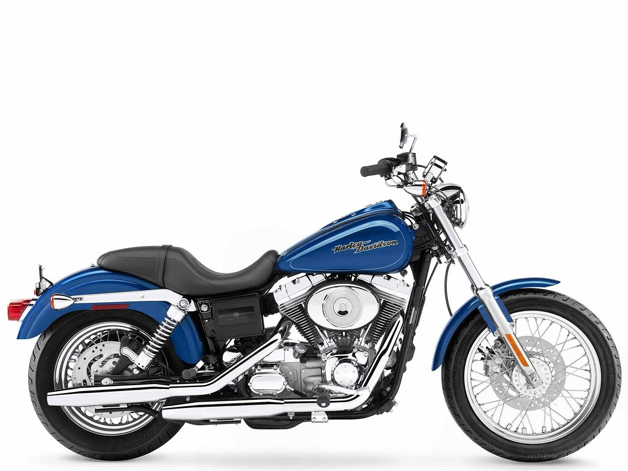 Blue Harley-Davidson motorcycle