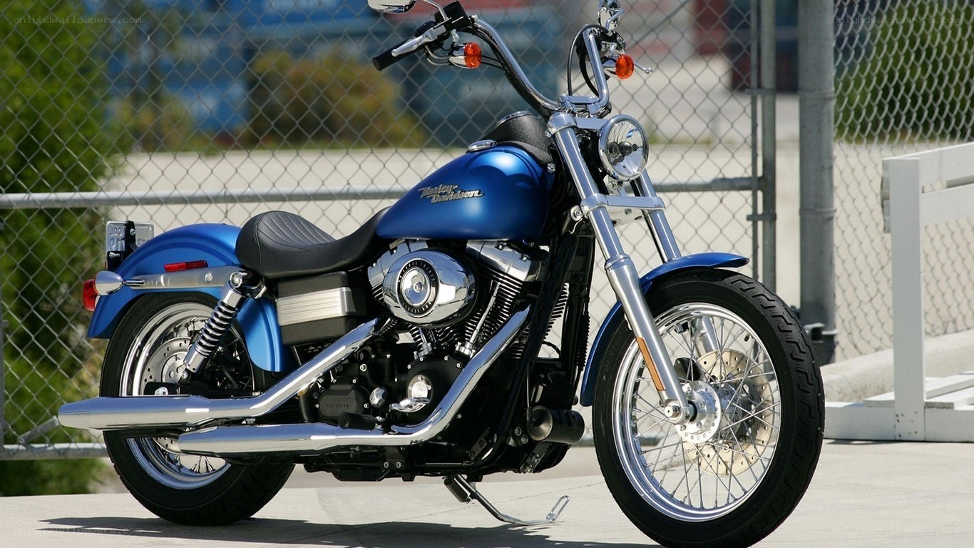 Blue Harley-Davidson motorcycle