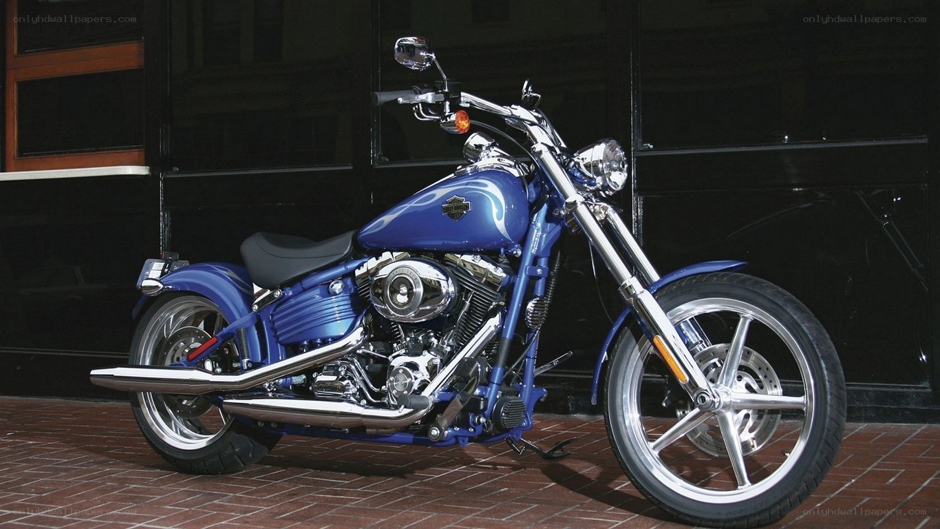 blue harley-davidson motorcycle